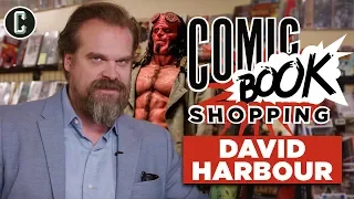 Hellboy Star David Harbour Goes Comic Book Shopping, Talks Black Widow and Stranger Things