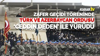 Azerbaycan'da  Zafer Geçidi Töreninde Ordu Marşı(Ceddin Deden) çalındı