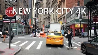 New York City 4K - Wall Street - Driving Downtown  USA