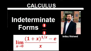 limits | Indeterminate forms (0/0) | lim x → 0 ((1+x)^(1/x)-e)/x