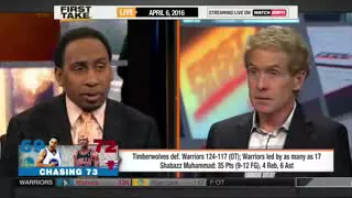 ESPN FIRST TAKE 4 6 2016 THE WARRIORS ARE NOW LONG SHOTS TO WIN 73 GAMES   YouTube