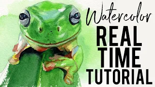 Easy Watercolor Tree Frog Real Time Painting Tutorial