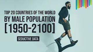 Top 20 Countries - TOTAL MALE POPULATION - [1950 - 2100] - in the world, ranking, earth, data, bar