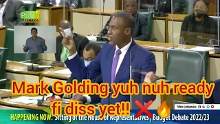 Finance Minister Dr Nigel Clarke slams Opposition Leader Mark Golding in Parliament