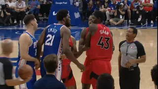 Joel Embiid Fights Raptors After Hits Pascal Siakam To The Ground!