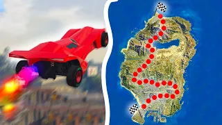 CARRERA INCREIBLE! CRUZO LOS SANTOS VOLANDO CON UN VIGILANTE!! - GTA V ONLINE