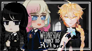 Nevermore Academy react to y/n Aether as New Classmate☂️Wednesday | Genshin Impact react