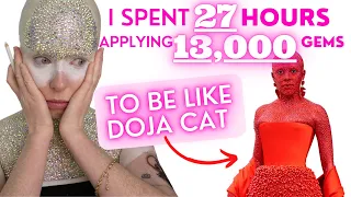 I SPENT 27+ HOURS APPLYING 13,000 CRYSTALS TO RECREATE DOJA CAT'S Schiaparelli Fashion Show Look!