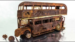 Abandoned Double decker bus Transformation Rusty model