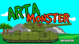 Cara Menggambar Tank Kartun Arta Monster dari Channel HomeAnimations - Cartoons About Tanks