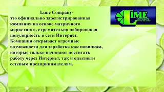 Lime Company. Презентация для новичка