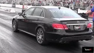 577 HP 2014 Mercedes E63S 4Matic - 1/4 Mile Drag Race - No Launch Control - Road Test TV ®