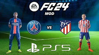 FC 24 PSG - ATLÉTICO MADRID | PS5 MOD 24/25 Ultimate Difficulty Career Mode HDR Next Gen