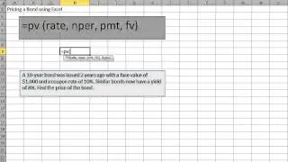 Pricing a Bond using Excel