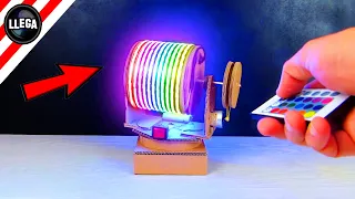 🔴 HOW TO MAKE A ROTATING LED LAMP !!! HOMEMADE LED RGB LIGHT for DISCOTECA Effect