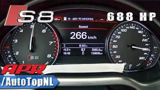 688HP AUDI S8 4.0 TFSI APR Tuned ACCELERATION 0-266km/h on AUTOBAHN by AutoTopNL