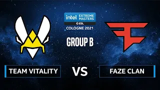 CS:GO - FaZe Clan vs. Team Vitality [Dust2] Map 2 - IEM Cologne 2021 - Group B