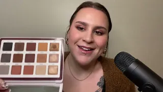 ASMR 🌞 My Eyeshadow Palette Collection ❤️‍🔥 Swatching, tapping, whispering, gum chewing ✨