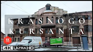 ⁴ᴷ Russia St Petersburg  Winter Walking Tour: Street Krasnogo Kursanta.