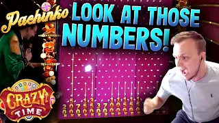 CRAZY TIME 10x Multiplier Pachinko Bonus Huge Win!