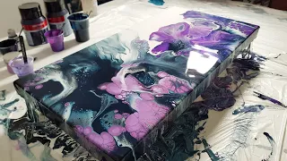 The COLORS!!!! 💜 STUNNING COMBO! Acrylic Pour Painting - Abstract Painting