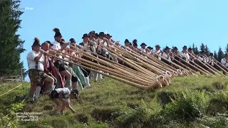 60 Jahre Alphornblasen im Allgäu - gemeinsamer Schlussauftritt - 26. Aug. 2018 in Wengen