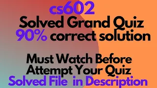 Cs602 Solved Grand quiz |midterm grand quiz cs602|cs602 grand quiz 2020