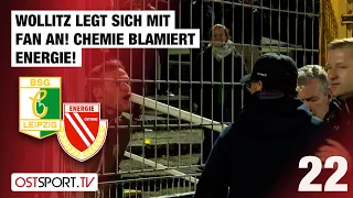 Wollitz legt sich mit Fan an! Chemie blamiert Energie: Ch. Leipzig - Cottbus | Regionalliga Nordost