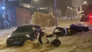 In China now! Typhoon Haikui destroys bridge, city under water in Fuzhou, Fujian