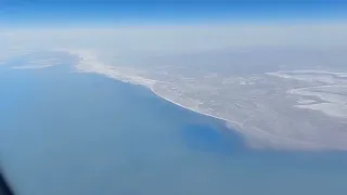 Перелет Екатеринбург Сочи. Пролетаем над Каспийским морем