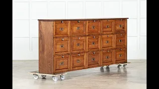 Large French Oak Haberdashery Drawers / Cabinet / Console