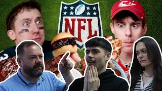 BRITISH FAMILY REACTS! Brits try REAL Super Bowl Snacks for the first time!