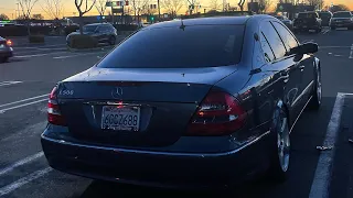 W211 E500 muffler delete sound while driving!! Nice sounding V8