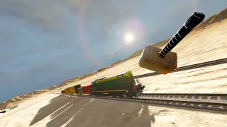 Train vs Thor Hammer (Mjölnir) - BeamNG.Drive #5