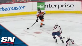 Flyers' Travis Konecny Undresses Blue Jackets On Ridiculous Backhand Toe Drag Goal