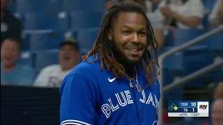 Vlad Guerrero Jr. strikes out against position player Luke Raley, and then gets revenge!