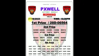 PXWELL LIVE 12:30 PM 31/08/2023 SINGAPORE LOTTERY PXWELL MORNING LIVE TODAY RESULT