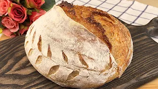 Stop buying bread, make real country bread with this recipe. Village bread without yeast
