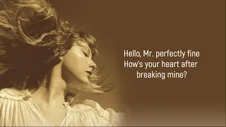 Taylor Swift - Mr. Perfectly Fine (Taylor's Version) (From The Vault) (Lyrics)