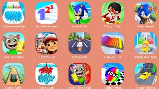 Sonic Dash,Subway Surf,Count Master 3D,Pet Runner,Tom Gold Run,Shape-shifting,Number Master