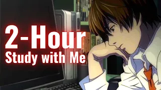 2-HOUR STUDY WITH ME / Death Note Kira Light Yagami /calm lofi / with countdown+alarm