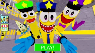 BANANA POLICE FAMILY PRISON RUN ESCAPE! New Scary Obby #roblox #obby