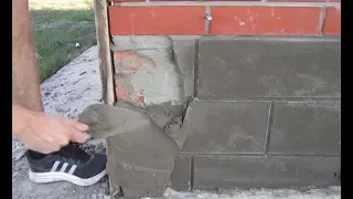 Brick finish/Дешево и сердито. Отделка цоколя цементным раствором.