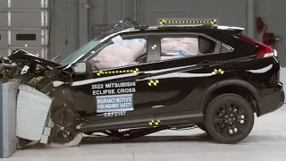 2022 Mitsubishi Eclipse Cross updated moderate overlap crash test (extended footage)