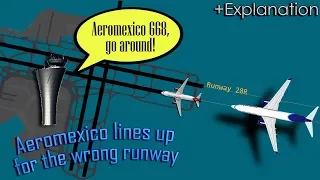 [REAL ATC] Aeromexico lines up on the wrong runway at San Francisco!