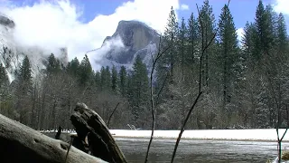 Relaxing: 10 Hrs of Calm at Yosemite's Merced River Under Half-Dome