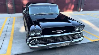 1958 Chevrolet Impala.  Beautiful black single stage urethane paint with graphene coating.