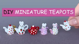 Easy Cute Miniature Teapots | DIY Miniature Polymer Clay Kettles