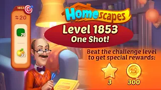 Homescapes Level 1853 Challenge | Rainbow Ball & Plane Boosters | Playrix