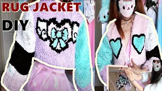 Punch Needle Pixel Art Rug Jacket From Scratch | DIY TUFTED CLOTHES